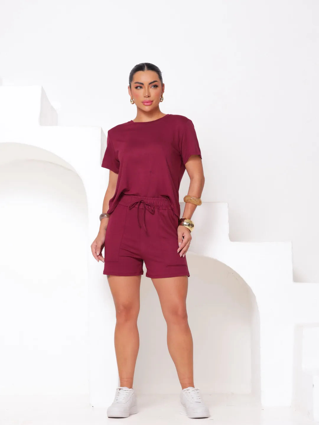 Conjunto Feminino Moletinho Short e blusa Confortável 138