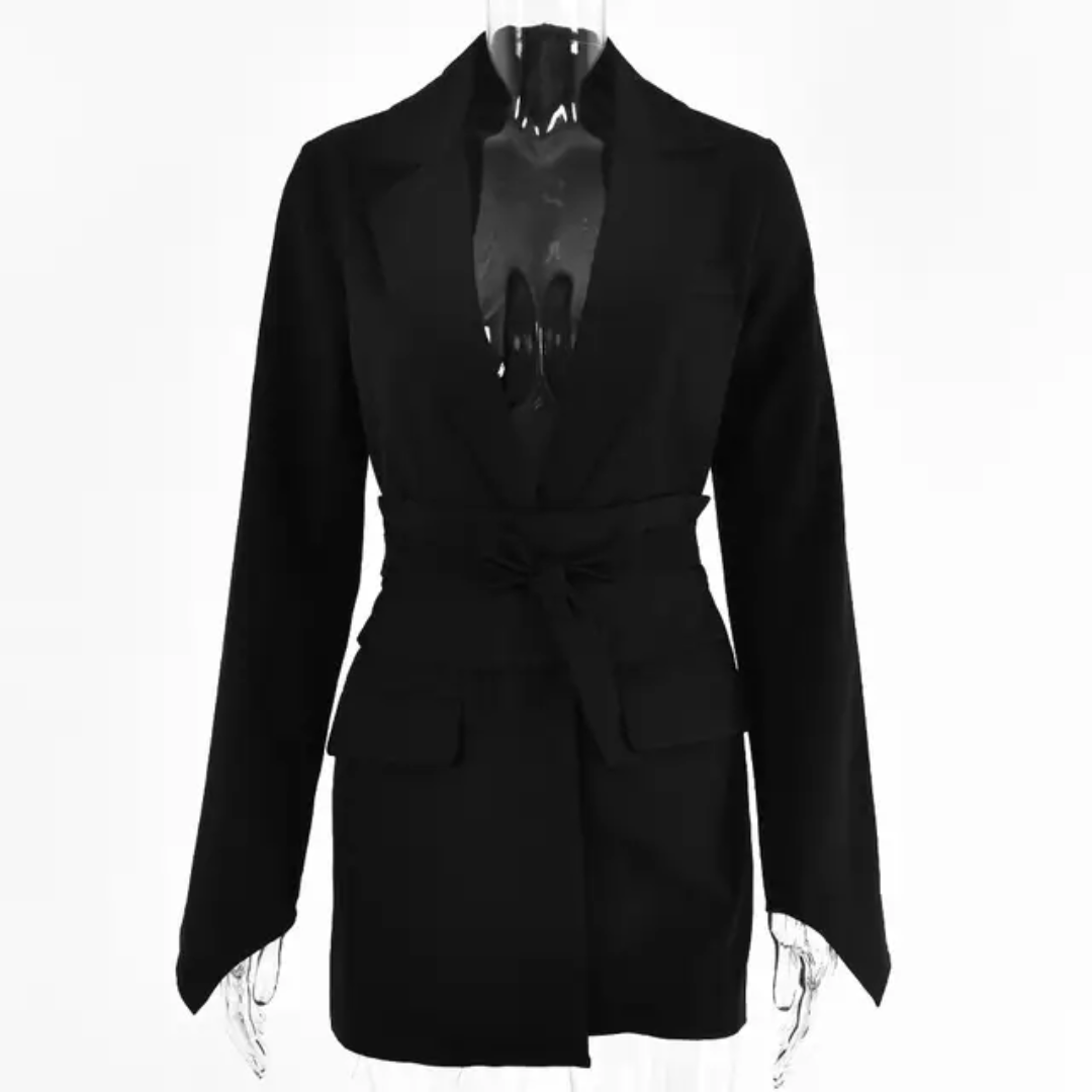 Breasted belt woman blazer