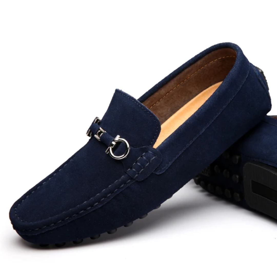 Mocassins masculinos de camurça de vaca 07