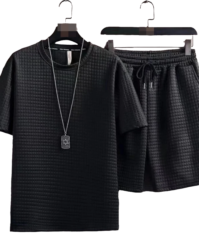 Men's loose summer short sleeve and shorts set