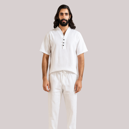 Men's 2 piece thin shirt and long pants set