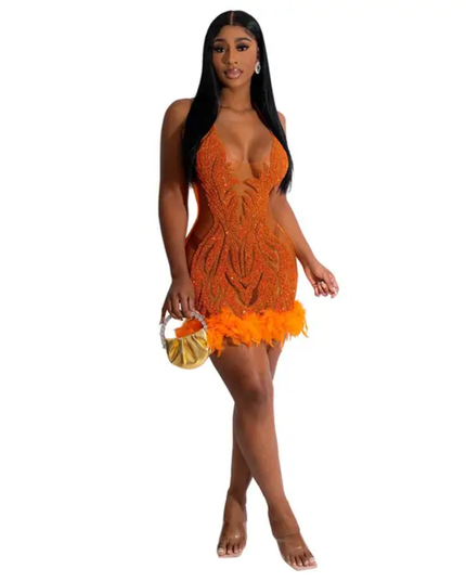 Vestido de festa tomara que caia transparente com lantejoulas 504