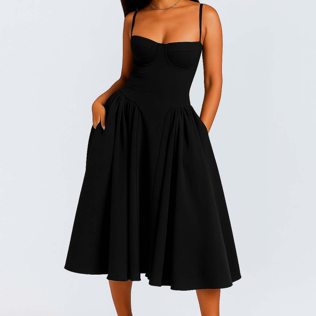 Long Women's prom maxi suspender dress