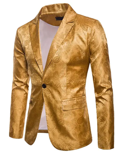 Homem Meia-Noite Homens Halloween Jacquard Botão Único Blazer 610