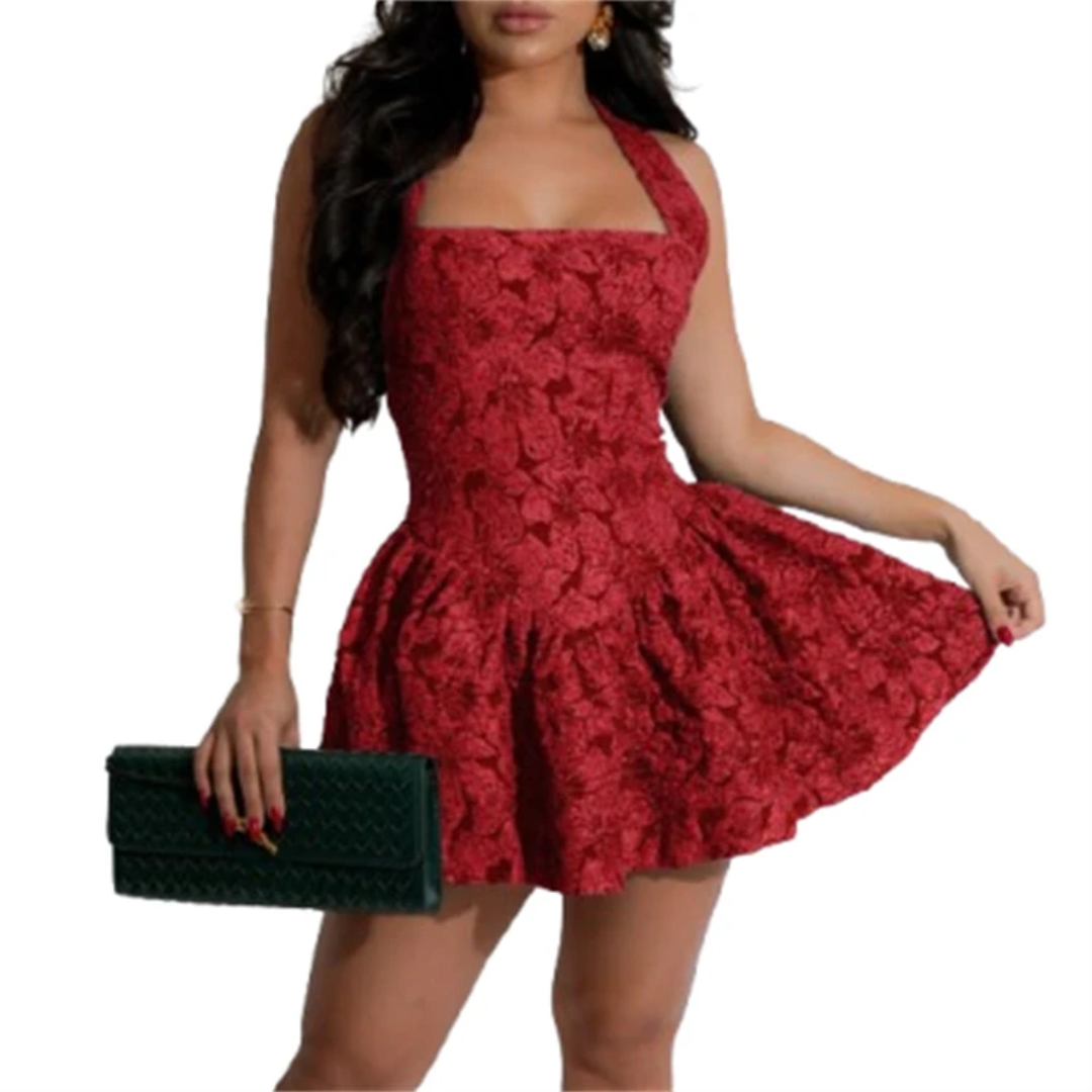 Backless floral dress