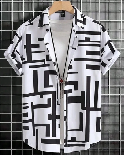 Men's pattern short sleeve shirt