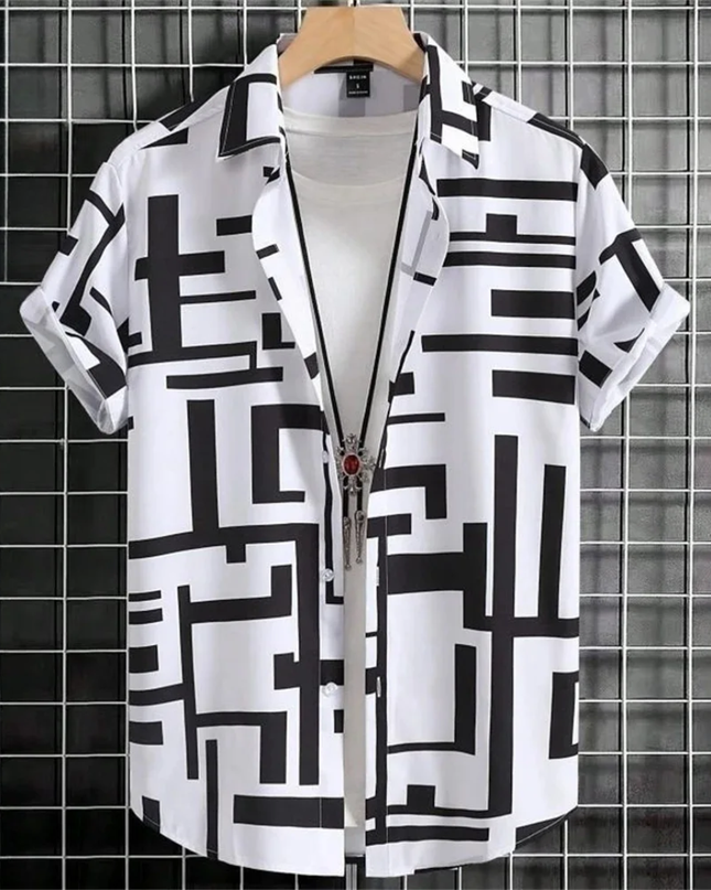 Men's pattern short sleeve shirt