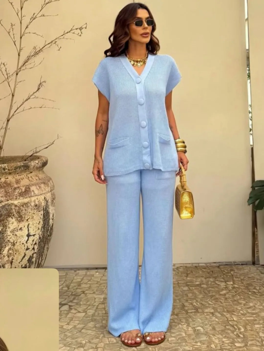 Conjunto Thaysy Calça Casual Colete 89