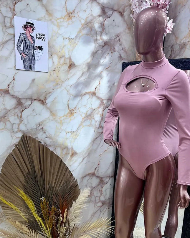 Easithlete Macacão Esportivo de Manga Longa e Recorte Monocromático Casual Feminino, Para Outono 286