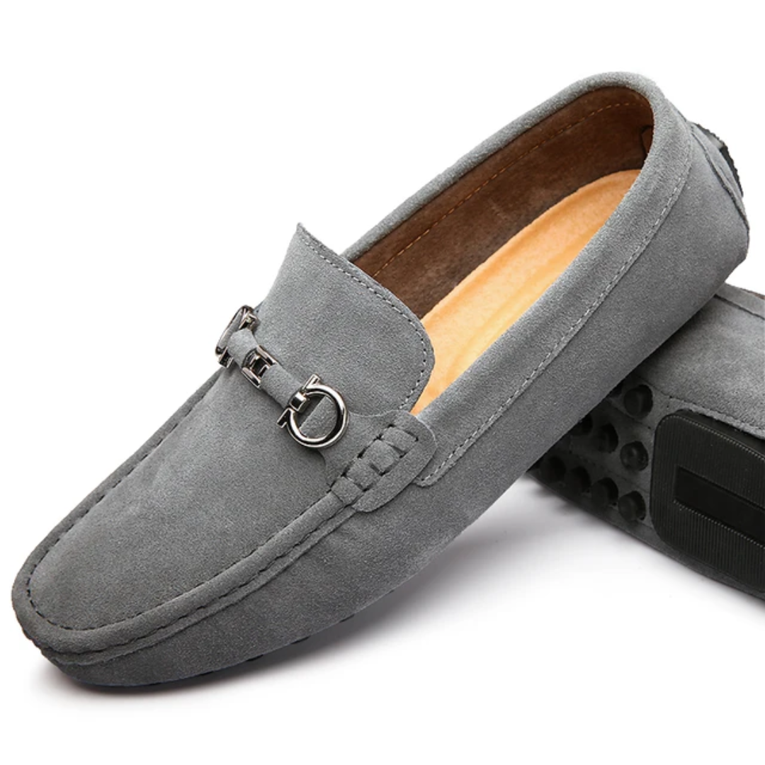 Mocassins masculinos de camurça de vaca 07