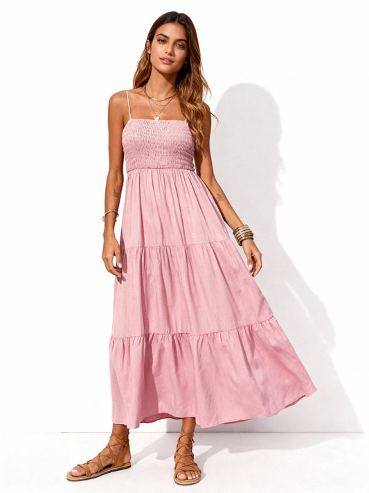 Vestido longo de festa com babados 50