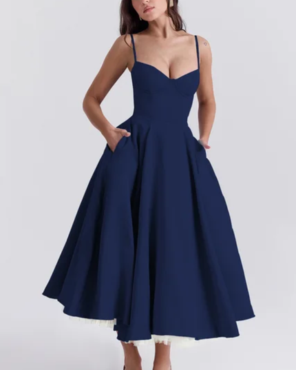 Vestido Longo de Tule Evasê Elegante para Mulheres, Adequado para Encontro Casual, Passeio, Festa Noturna 301