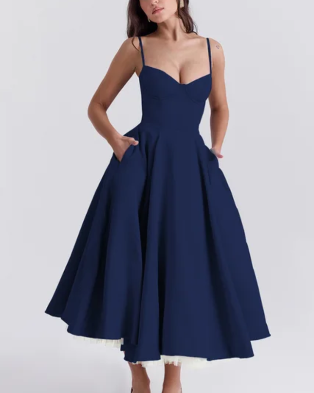 Vestido Longo de Tule Evasê Elegante para Mulheres, Adequado para Encontro Casual, Passeio, Festa Noturna 301