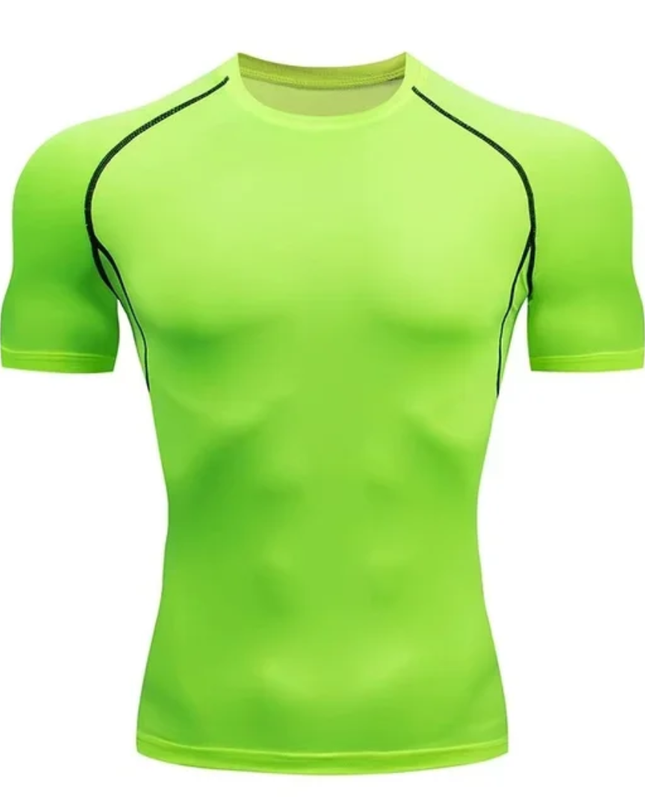 Camiseta fitness masculina elástica respirável slim fit 11