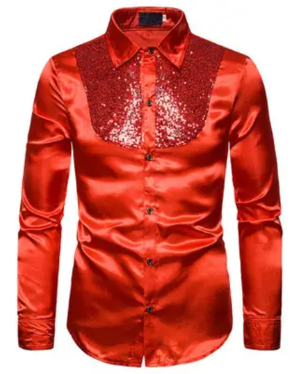 Homem Meia-Noite Camisa Homem Meia-Noite com glitter e strass que brilha 611