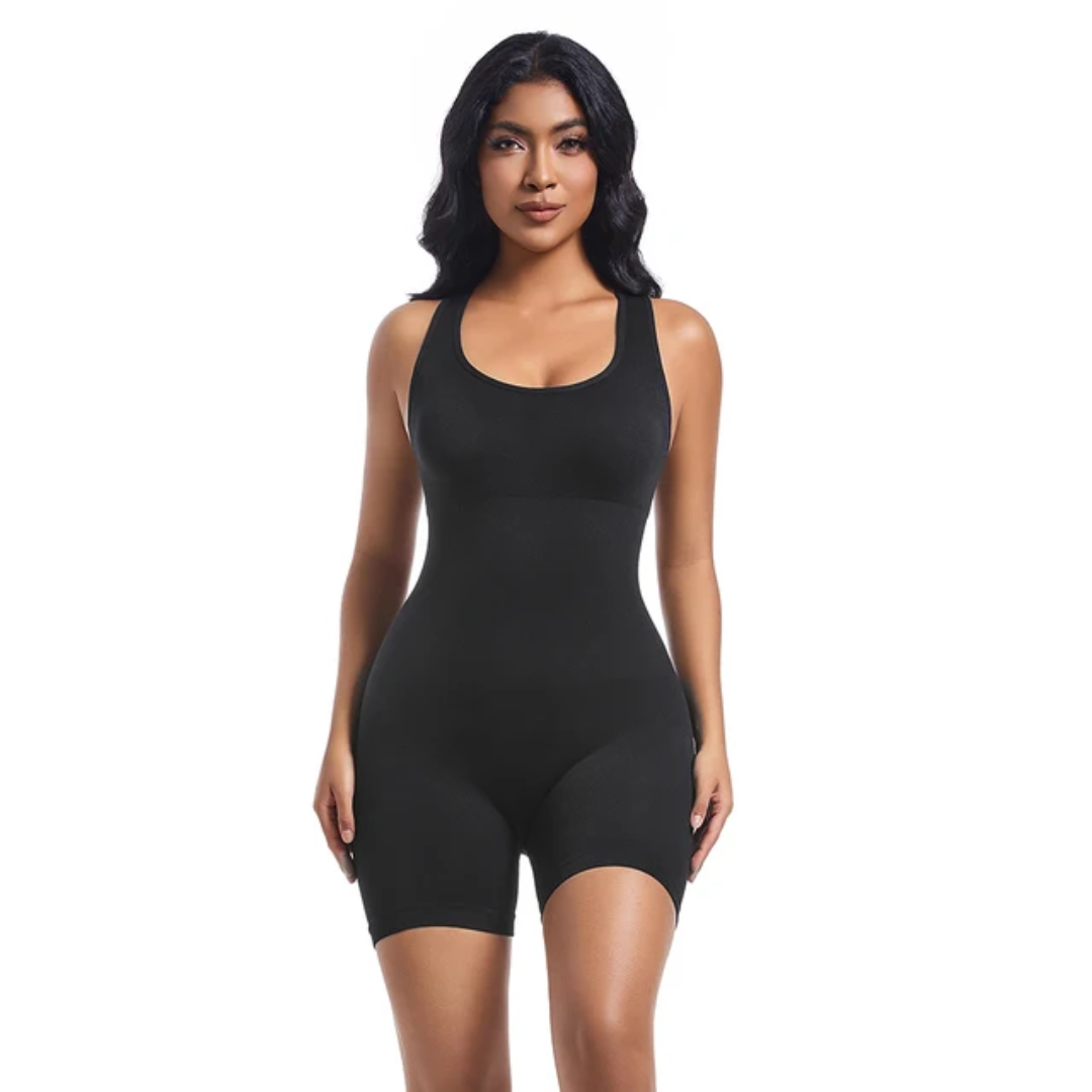 Woman's sleeveless cross gym jumpsuit