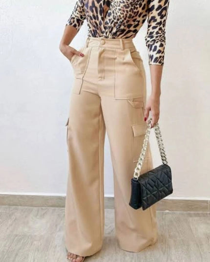 Calça cargo feminina pantalona com bolso 513