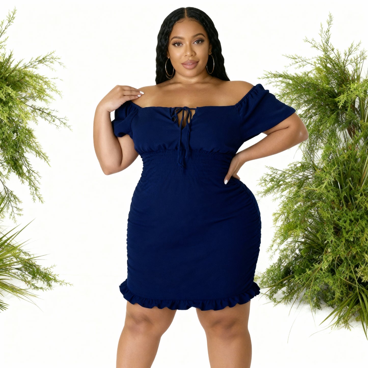 Vestido plus size feminino com decote em V e alças finas 39