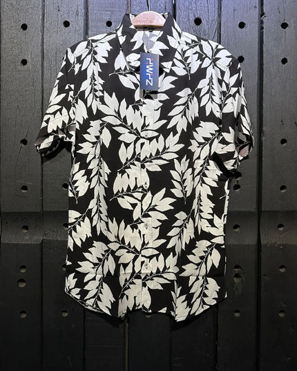 Camisa Floral Viscose Masculina Camisa Estampada Com Botão 466