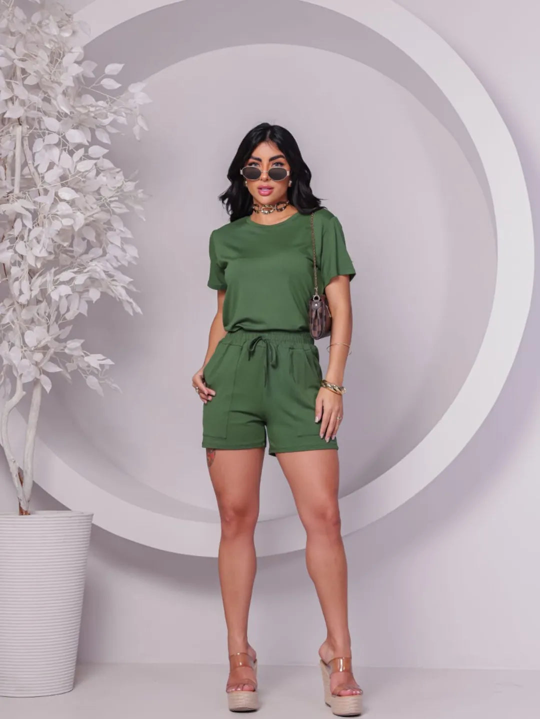 Conjunto Feminino Moletinho Short e blusa Confortável 138