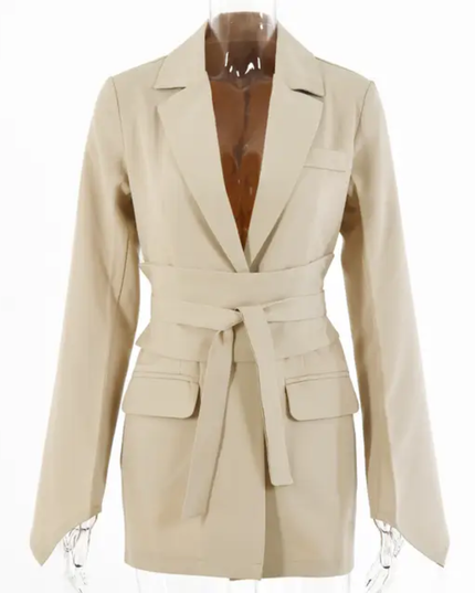 Breasted belt woman blazer