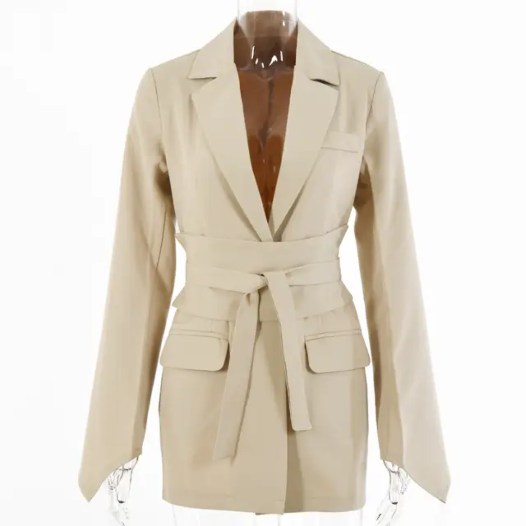 Breasted belt woman blazer