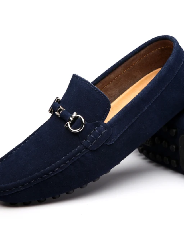 Mocassins masculinos de camurça de vaca 07