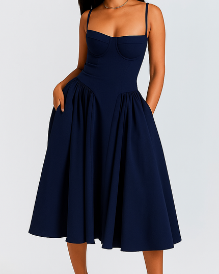 Long Women's prom maxi suspender dress