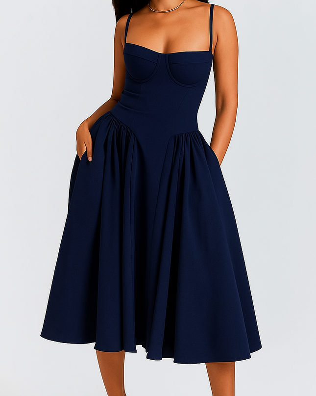 Long Women's prom maxi suspender dress