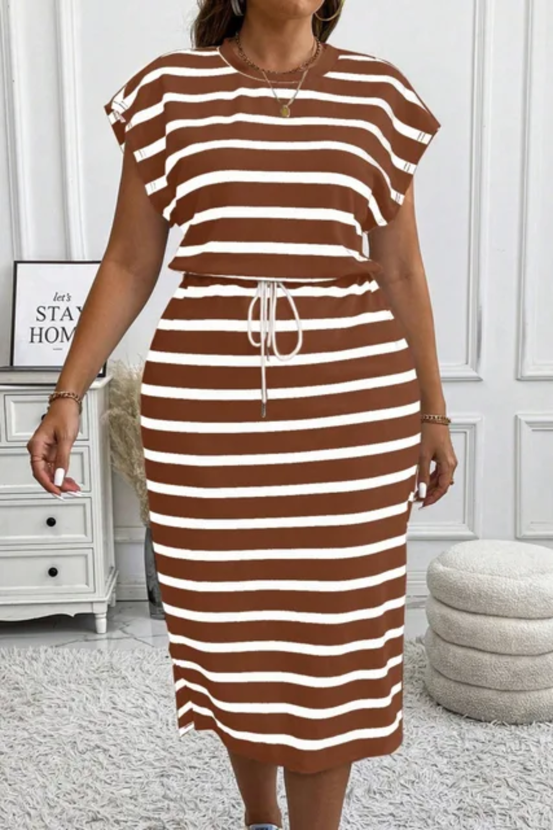 Plus size stripe dress