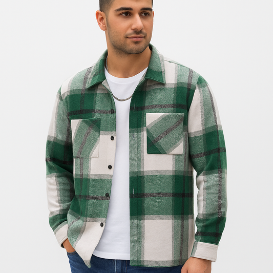 Camisa Masculina Xadrez Oversized em Flanela