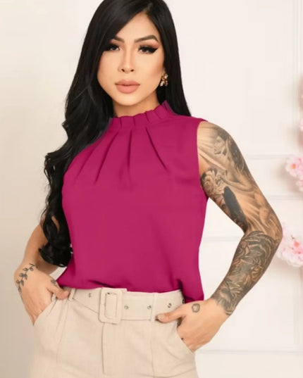 Regata feminina gola babado com bortao na costa 133