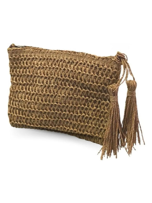 Bolsa tiracolo de palha feminina de verão 68