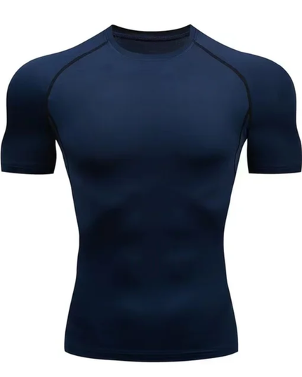 Camiseta fitness masculina elástica respirável slim fit 11
