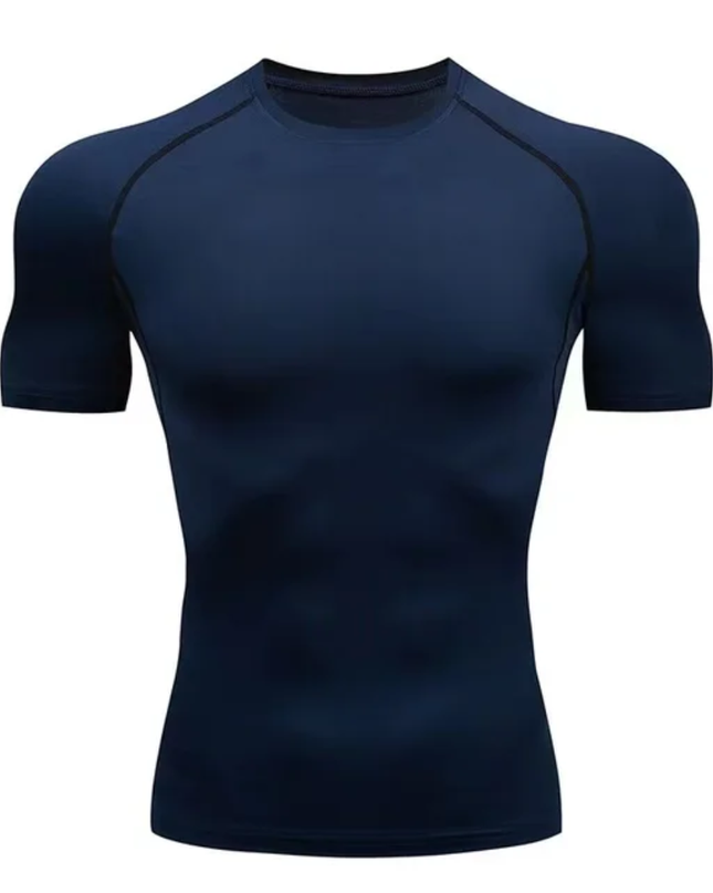 Camiseta fitness masculina elástica respirável slim fit 11