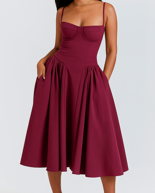 Long Women's prom maxi suspender dress