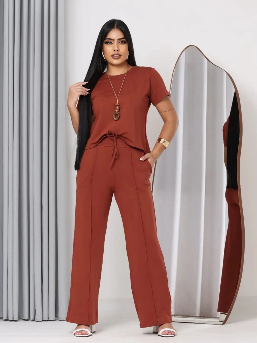 Magenta Shop Conjunto Feminino Confortável Moletinho 157