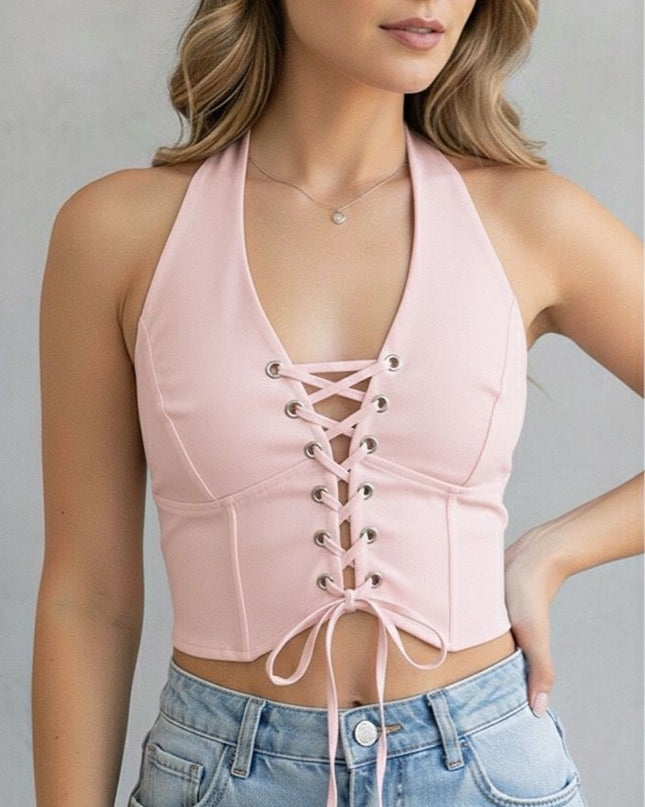 Cropped Halter com Amarração Frontal 297