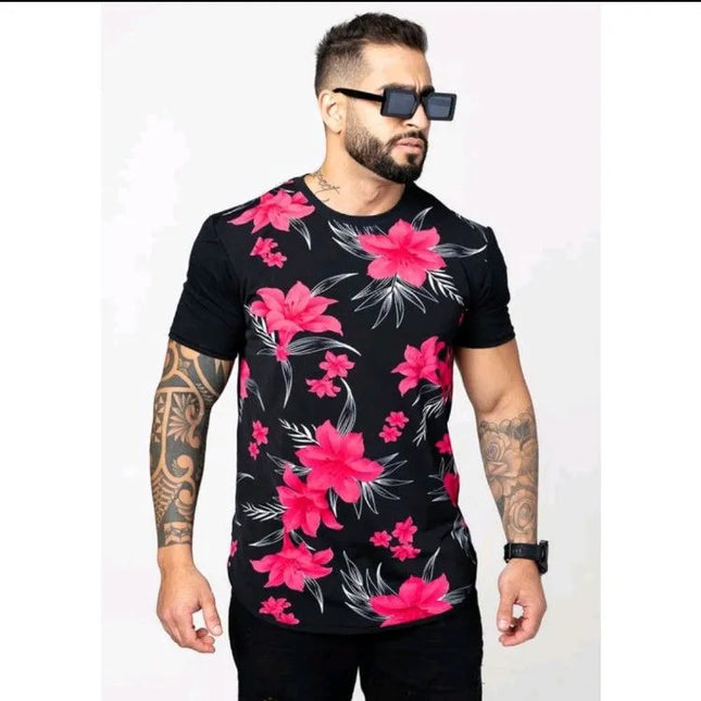 Camisa Camiseta Long Line Swag Estilo Longa Lindas Otima Qualidade Barato Floral 462