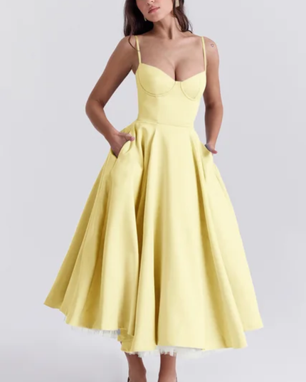 Vestido Longo de Tule Evasê Elegante para Mulheres, Adequado para Encontro Casual, Passeio, Festa Noturna 301