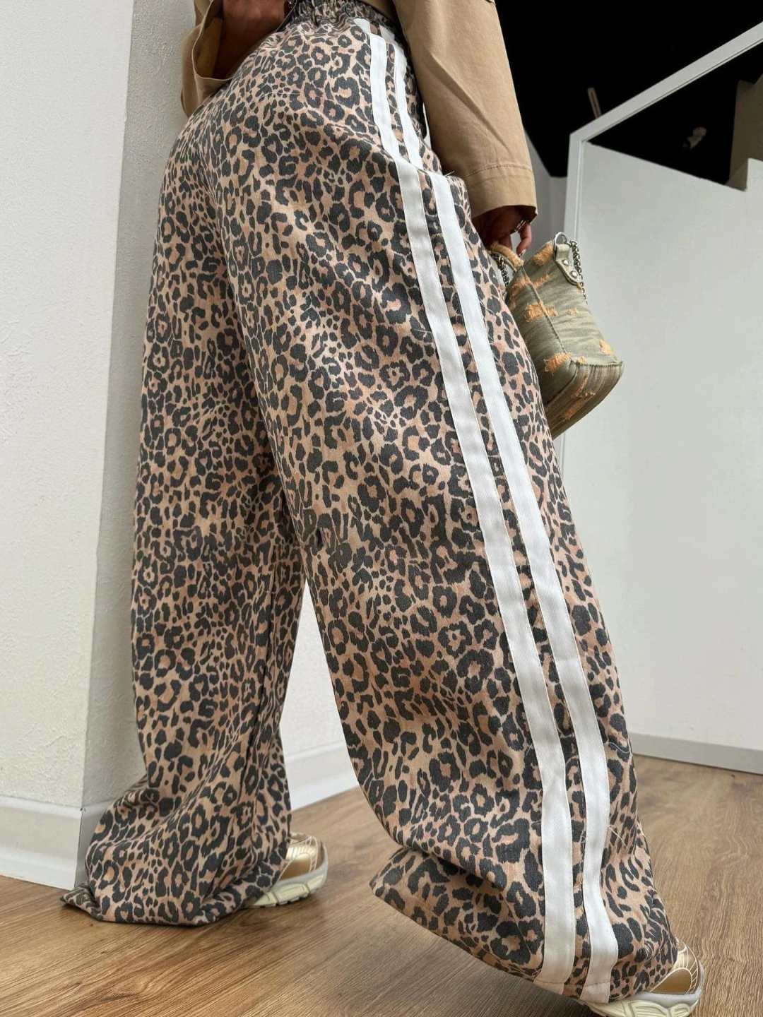 Leopard print high waist pants