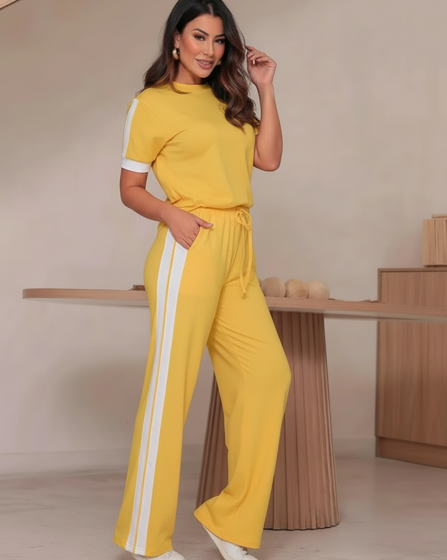 Conjunto Casual de Moletinho Premium Calça Ampla Casual    Risca lateral 337