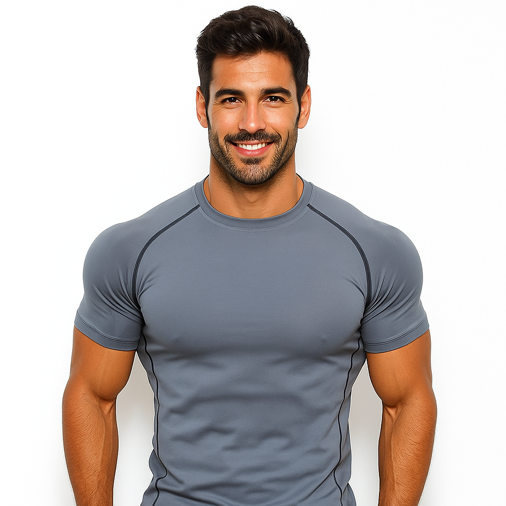 Camiseta fitness masculina elástica respirável slim fit 11