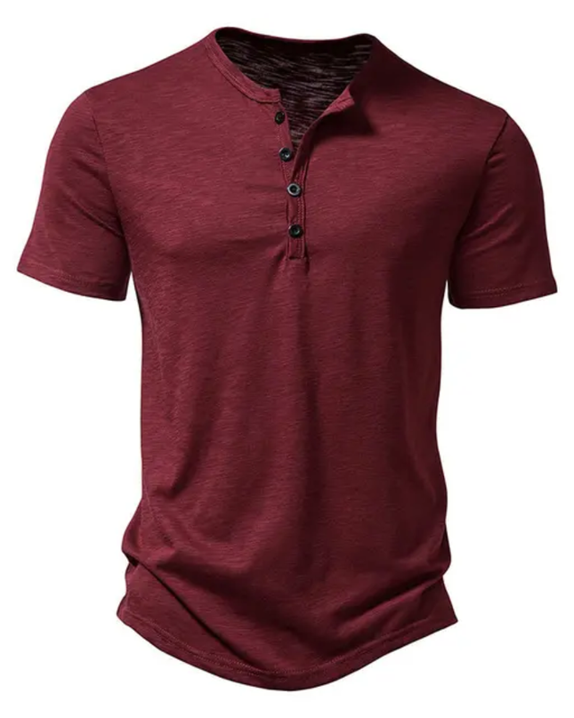 Camisa Polo de Manga Curta para Trabalho com Colarinho Elevado e Botões, Estilo Casual de Verão com Borda de Contraste 256