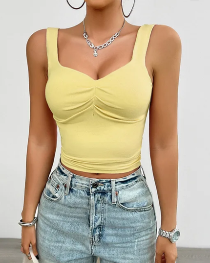 Camisole diário feminino simples de cor sólida 146