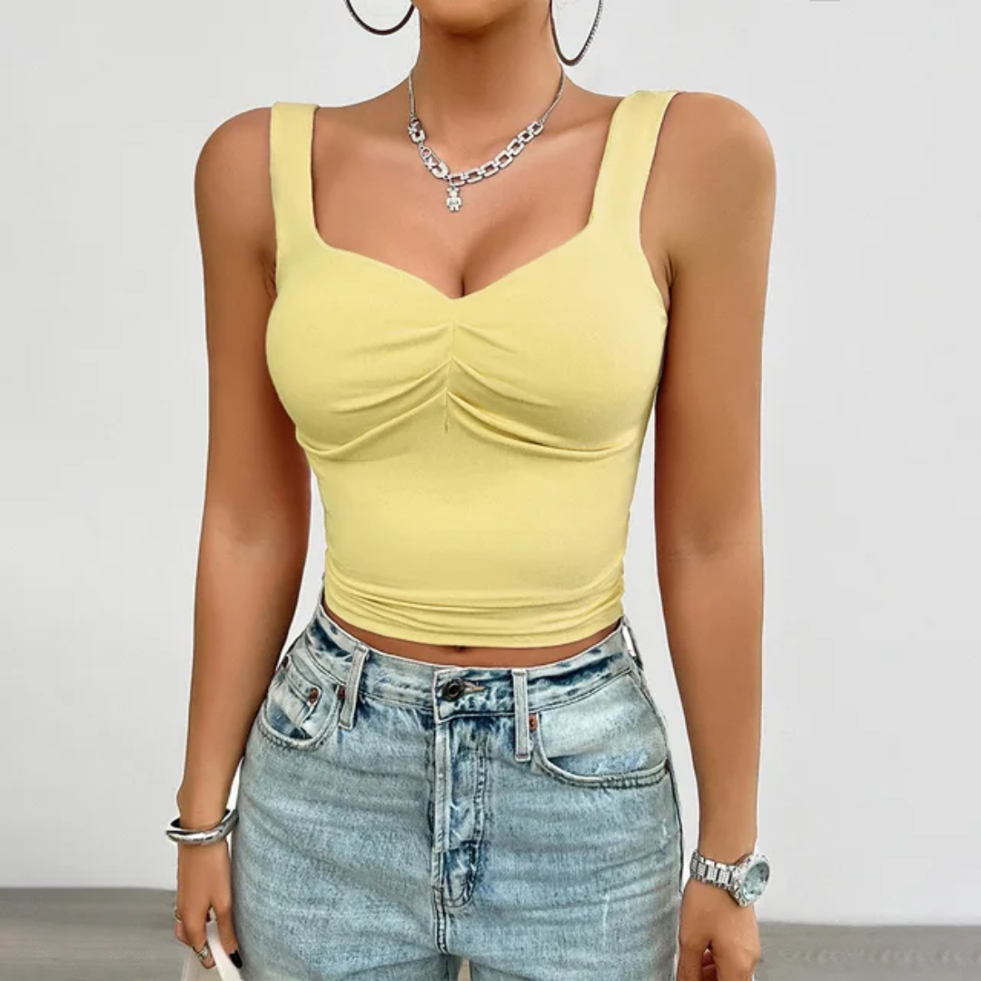Camisole diário feminino simples de cor sólida 146
