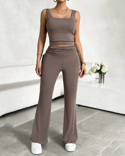 Conjunto feminino casual de duas peças com bordados, sexy e justo ao corpo 158