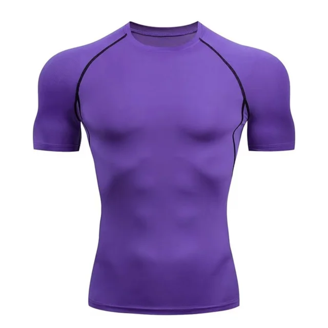 Camiseta fitness masculina elástica respirável slim fit 11