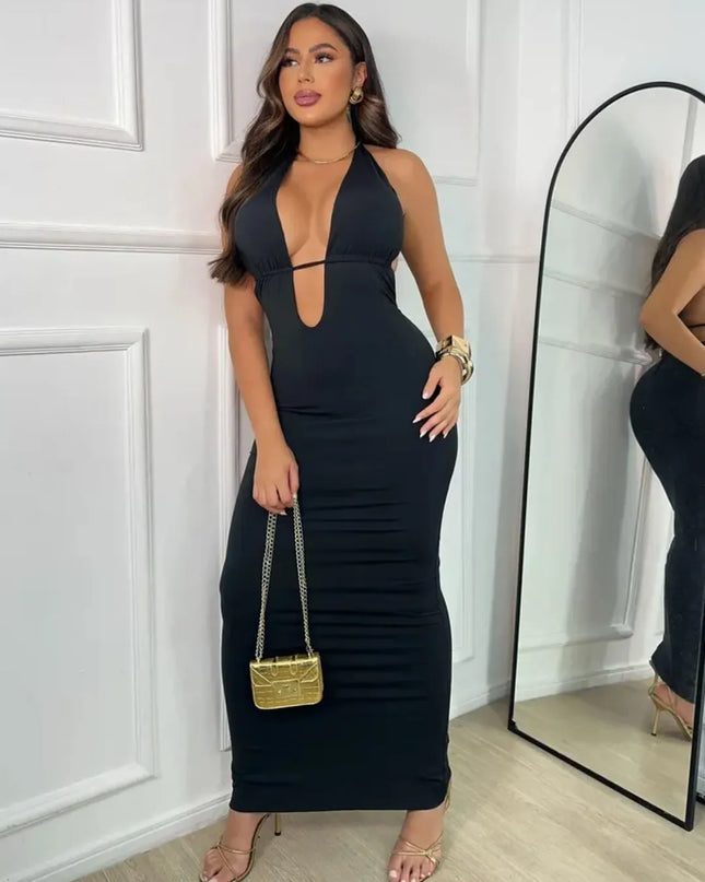 Vestido Moda Gringa Vestido Alça fina Vestido Amarração Vestido Midi Decotado 455