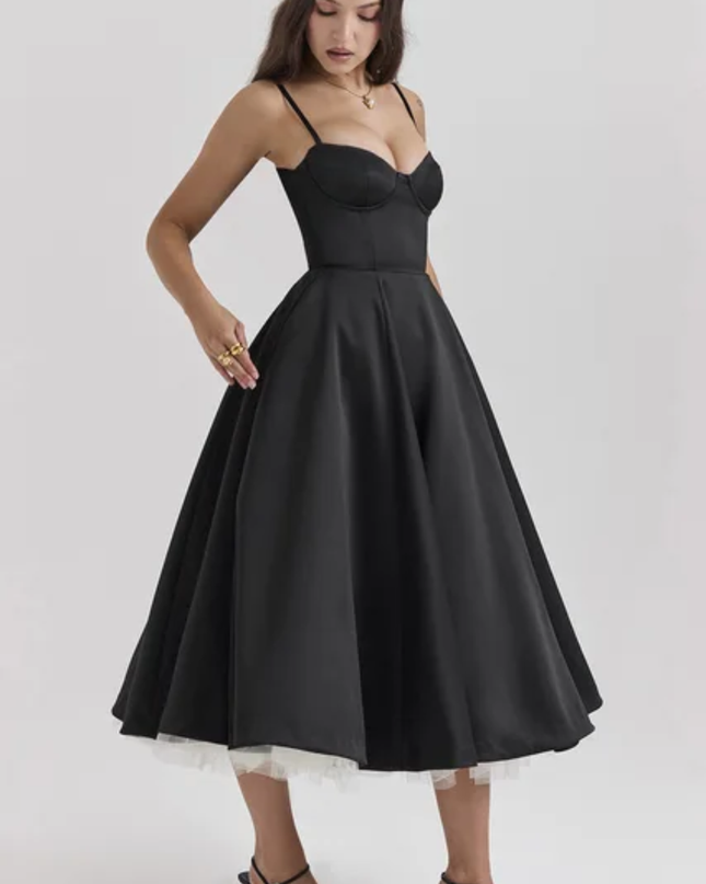 Vestido Longo de Tule Evasê Elegante para Mulheres, Adequado para Encontro Casual, Passeio, Festa Noturna 301